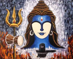 Furnato | Beautiful Poster of Shiva | P2 | Adhesive Poster | 15 Inch X 12 Inch