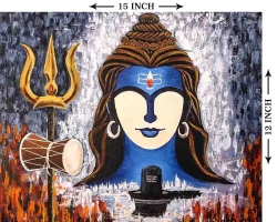 Furnato | Beautiful Poster of Shiva | P2 | Adhesive Poster | 15 Inch X 12 Inch