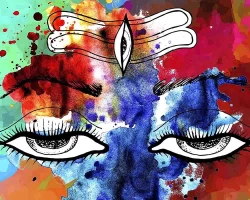 Furnato | Beautiful Poster of Shiva | P3 | Adhesive Poster | 15 Inch X 12 Inch