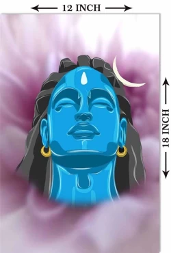 Furnato | Beautiful Poster of Shiva | P5 | Adhesive Poster | 12 Inch X 18 Inch