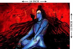 Furnato | Beautiful Poster of Shiva | P7 | Adhesive Poster | 18 Inch X 12 Inch