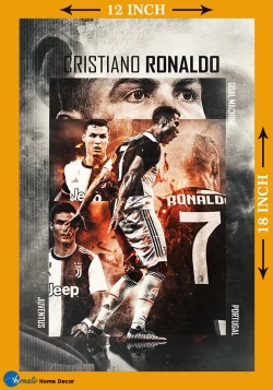 Furnato | Beautiful Poster of  Cristiano Ronaldo | PSF7 | Adhesive Poster | 12 Inch X 18 Inch
