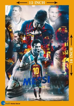 Furnato | Beautiful Poster of Lionel Messi | PSF8 | Adhesive Poster | 12 Inch X 18 Inch