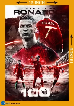 Furnato | Beautiful Poster of  Cristiano Ronaldo | PSF9 | Adhesive Poster | 12 Inch X 18 Inch