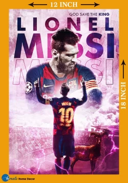 Furnato | Beautiful Poster of Lionel Messi | PSF10 | Adhesive Poster | 12 Inch X 18 Inch