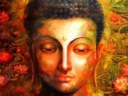 Furnato | Beautiful Poster of Budhha | P32 | Adhesive Poster | 16 Inch X 12 Inch