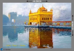 Furnato | Beautiful Poster of Golden Temple | P104 | Adhesive Poster | 18 Inch X 12 Inch