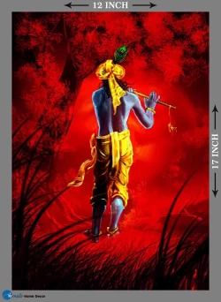 Furnato | Beautiful Poster of Shree Krishna | P114 | Adhesive Poster | 12 Inch X 17 Inch