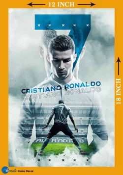Furnato | Beautiful Poster of Cristiano Ronaldo | PSF12 | Adhesive Poster | 12 Inch X 18 Inch