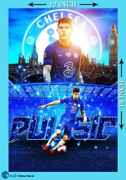 Furnato | Beautiful Poster of Christian Pulisic | PSF17 | Adhesive Poster | 12 Inch X 18 Inch