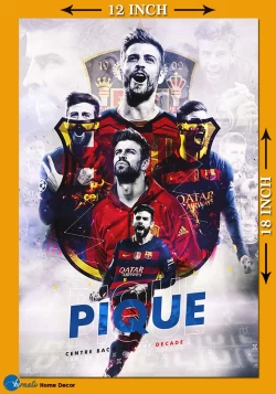 Furnato | Beautiful Poster of Gerard Pique | PSF19 | Adhesive Poster | 12 Inch X 18 Inch
