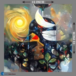 Furnato | Beautiful Poster of Shiva Parvati | P118 | Adhesive Poster | 12 Inch X 12 Inch