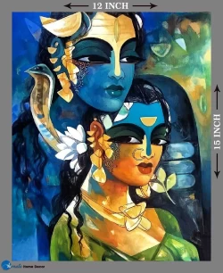 Furnato | Beautiful Poster of Shiva Parvati | P127 | Adhesive Poster | 12 Inch X 15 Inch