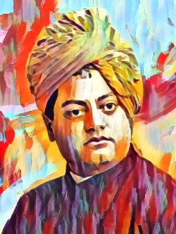 Furnato | Beautiful Poster of Swami Vivekananda | P132 | Adhesive Poster | 12 Inch X 16 Inch