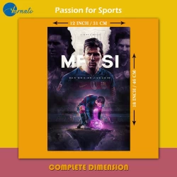 Furnato | Beautiful Poster of Lionel Messi | PSF21 | Adhesive Poster | 12 Inch X 18 Inch