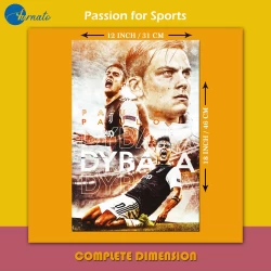 Furnato | Beautiful Poster of Paulo Dybala | PSF23 | Adhesive Poster | 12 Inch X 18 Inch
