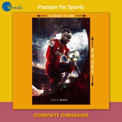 Furnato | Beautiful Poster of Sadio Mane | PSF25 | Adhesive Poster | 12 Inch X 18 Inch