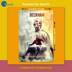 Furnato | Beautiful Poster of David Beckham | PSF27 | Adhesive Poster | 12 Inch X 18 Inch