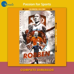 Furnato | Beautiful Poster of Arjen Robben | PSF29 | Adhesive Poster | 12 Inch X 18 Inch