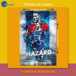 Furnato | Beautiful Poster of Eden Hazard | PSF30 | Adhesive Poster | 12 Inch X 18 Inch