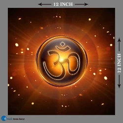 Furnato | Beautiful Poster of Om | P150 | Adhesive Poster | 12 Inch X 12 Inch