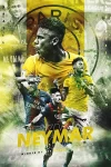 Furnato | Beautiful Poster of Neymar | PSF31 | Adhesive Poster | 12 Inch X 18 Inch