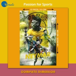 Furnato | Beautiful Poster of Neymar | PSF31 | Adhesive Poster | 12 Inch X 18 Inch