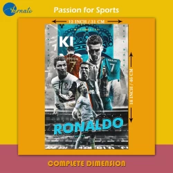 Furnato | Beautiful Poster of Cristiano Ronaldo | PSF32 | Adhesive Poster | 12 Inch X 18 Inch