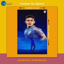 Furnato | Beautiful Poster of Sunil Chhetri | PSF39 | Adhesive Poster | 12 Inch X 18 Inch