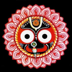 Furnato | Beautiful Poster of Jai Jagannatha | P157 | Adhesive Poster | 12 Inch X 12 Inch