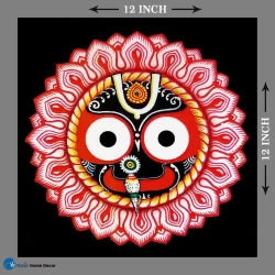 Furnato | Beautiful Poster of Jai Jagannatha | P157 | Adhesive Poster | 12 Inch X 12 Inch