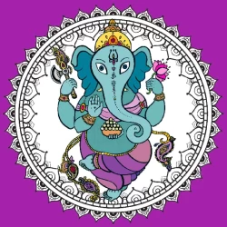 Furnato | Beautiful Poster of Lord Ganesha | P163 | Adhesive Poster | 12 Inch X 12 Inch