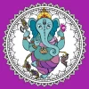 Furnato | Beautiful Poster of Lord Ganesha | P163 | Adhesive Poster | 12 Inch X 12 Inch
