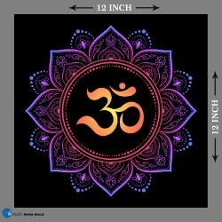 Furnato | Beautiful Poster of Om | P165 | Adhesive Poster | 12 Inch X 12 Inch