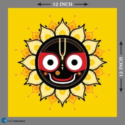 Furnato | Beautiful Poster of Jai Jagannatha | P166 | Adhesive Poster | 12 Inch X 12 Inch