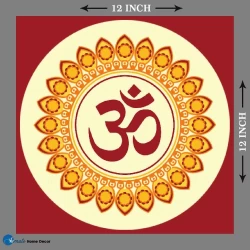 Furnato | Beautiful Poster of Om | P167 | Adhesive Poster | 12 Inch X 12 Inch