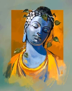 Furnato | Beautiful Poster of Buddha | P169 | Adhesive Poster | 16 Inch X 12 Inch