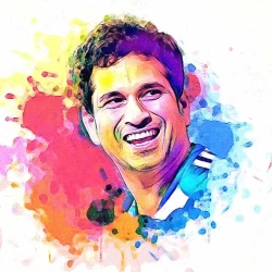 Furnato | Beautiful Poster of Sachin Tendulkar | P26 | Adhesive Poster | 12 Inch X 12 Inch