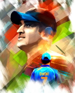 Furnato | Beautiful Poster of MS Dhoni | P30 | Adhesive Poster | 12 Inch X 15 Inch