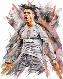 Furnato | Beautiful Poster of Cristiano Ronaldo | P36 | Adhesive Poster | 12 Inch X 15 Inch