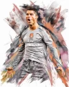 Furnato | Beautiful Poster of Cristiano Ronaldo | P36 | Adhesive Poster | 12 Inch X 15 Inch