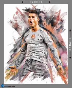 Furnato | Beautiful Poster of Cristiano Ronaldo | P36 | Adhesive Poster | 12 Inch X 15 Inch