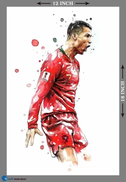 Furnato | Beautiful Poster of Cristiano Ronaldo | P37 | Adhesive Poster | 12 Inch X 18 Inch