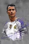 Furnato | Beautiful Poster of Cristiano Ronaldo | P38 | Adhesive Poster | 12 Inch X 18 Inch