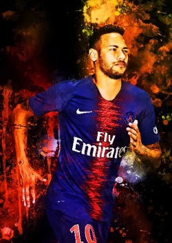 Furnato | Beautiful Poster of Neymar | P39 | Adhesive Poster | 12 Inch X 17 Inch