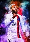 Furnato | Beautiful Poster of Neymar | P40 | Adhesive Poster | 12 Inch X 17 Inch