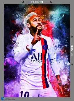 Furnato | Beautiful Poster of Neymar | P40 | Adhesive Poster | 12 Inch X 17 Inch