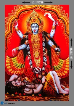 Furnato | Beautiful Poster of Maa Kali | P176 | Adhesive Poster | 12 Inch X 18 Inch
