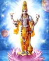 Furnato | Beautiful Poster of Lord Vishnu | P177 | Adhesive Poster | 12 Inch X 15 Inch