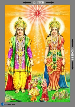 Furnato | Beautiful Poster of Lakshmi Narayan | P179 | Adhesive Poster | 12 Inch X 18 Inch